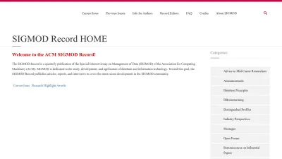 Screenshot of Sigmodrecord.org
