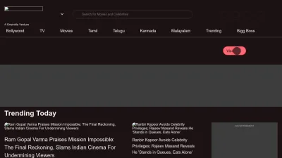 Screenshot of Filmibeat.com