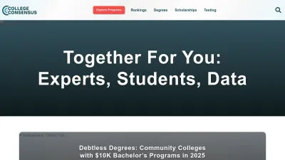 Screenshot of Collegeconsensus.com