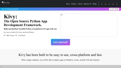 Screenshot of Kivy.org