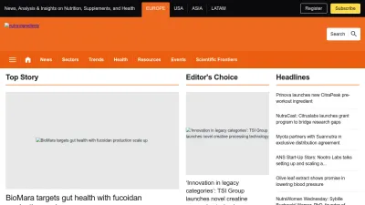 Screenshot of Nutraingredients.com