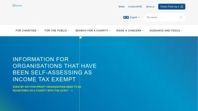 Screenshot of Acnc.gov.au