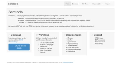 Screenshot of Htslib.org