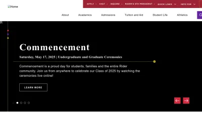 Screenshot of Rider.edu
