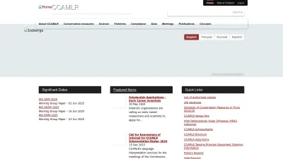 Screenshot of Ccamlr.org