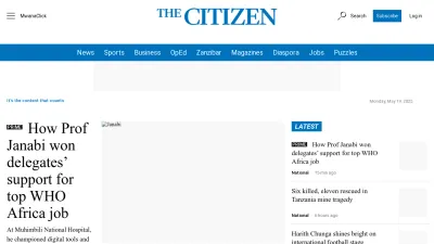 Screenshot of Thecitizen.co.tz