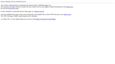 Screenshot of People.brandeis.edu