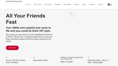Screenshot of Iheartradio.ca