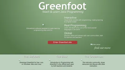 Screenshot of Greenfoot.org