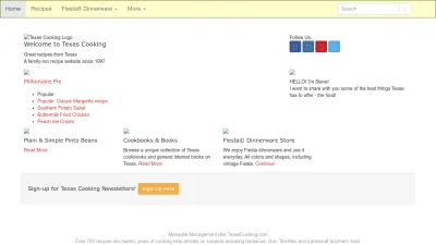 Screenshot of Texascooking.com