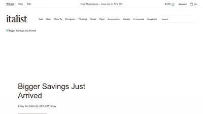 Screenshot preview of italist.com