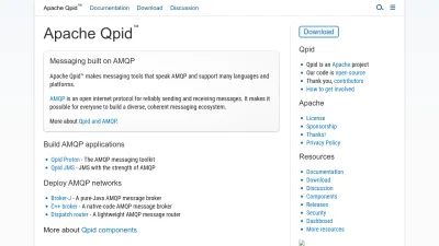 Screenshot of Qpid.apache.org