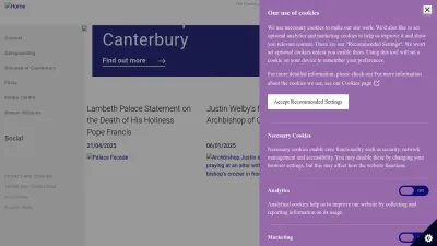 Screenshot of Archbishopofcanterbury.org