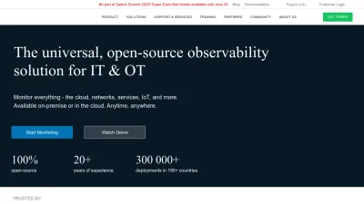 Screenshot preview of zabbix.com
