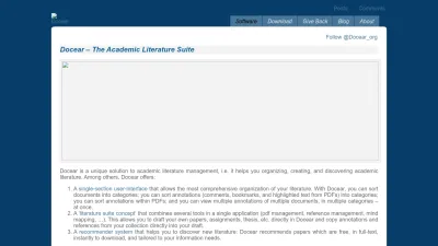 Screenshot of Docear.org
