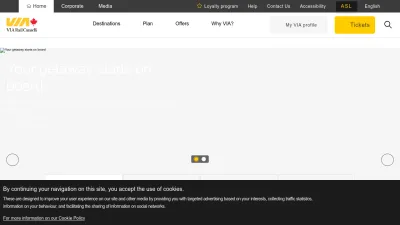 Screenshot of Viarail.ca