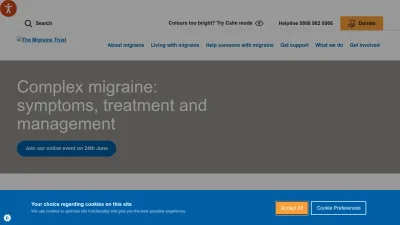 Screenshot of Migrainetrust.org
