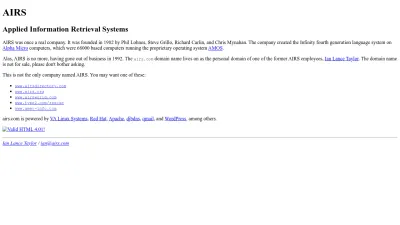 Screenshot of Airs.com