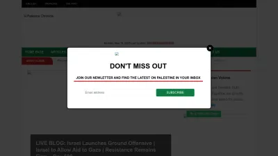 Screenshot of Palestinechronicle.com