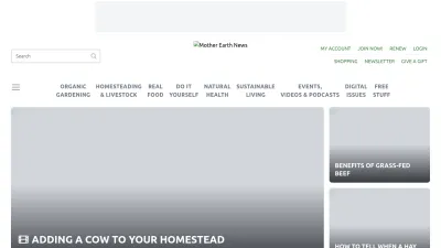 Screenshot of Motherearthnews.com