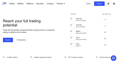 Screenshot of Justmarkets.com