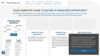 Screenshot of Franchising.com