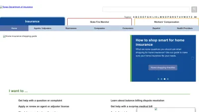 Screenshot of Tdi.texas.gov