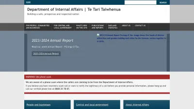 Screenshot of Dia.govt.nz