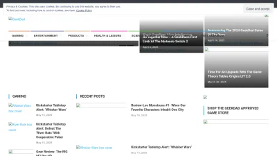 Screenshot of Geekdad.com