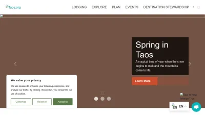 Screenshot of Taos.org