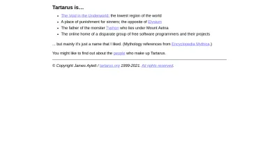 Screenshot of Tartarus.org