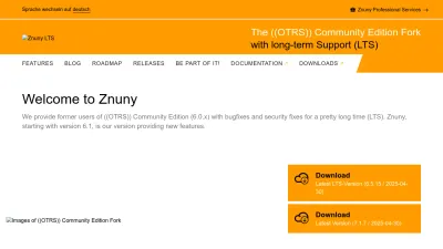 Screenshot of Znuny.org