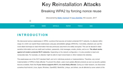 Screenshot of Krackattacks.com