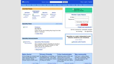 Screenshot of Spacehey.com