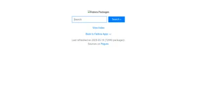 Screenshot of Packages.fedoraproject.org