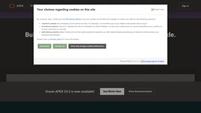 Screenshot of Apex.oracle.com