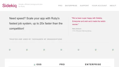 Screenshot of Sidekiq.org