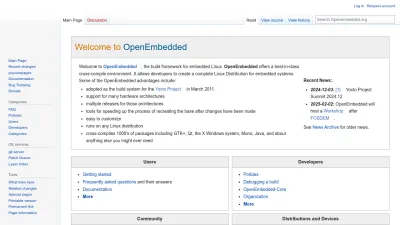 Screenshot of Openembedded.org