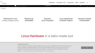 Screenshot of Tuxedocomputers.com