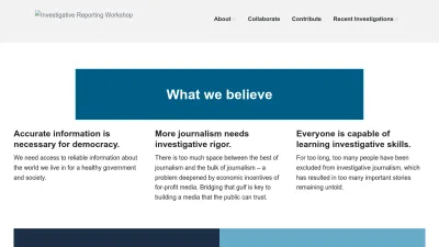 Screenshot of Investigativereportingworkshop.org