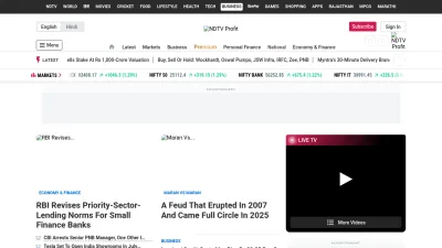 Screenshot preview of ndtvprofit.com