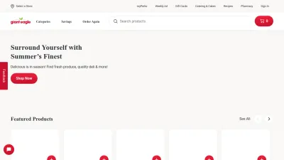 Screenshot preview of gianteagle.com