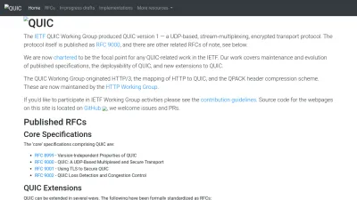 Screenshot of Quicwg.org