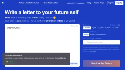 Screenshot of Futureme.org