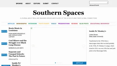 Screenshot of Southernspaces.org