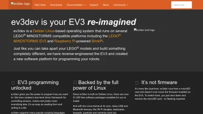 Screenshot of Ev3dev.org