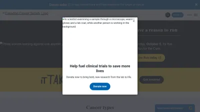 Screenshot of Cancer.ca