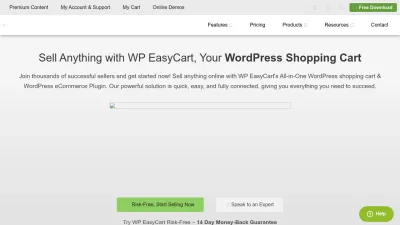Screenshot of Wpeasycart.com