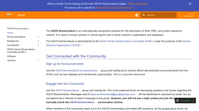Screenshot of Varnomen.hgvs.org