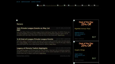 Screenshot of Pathofexile.com